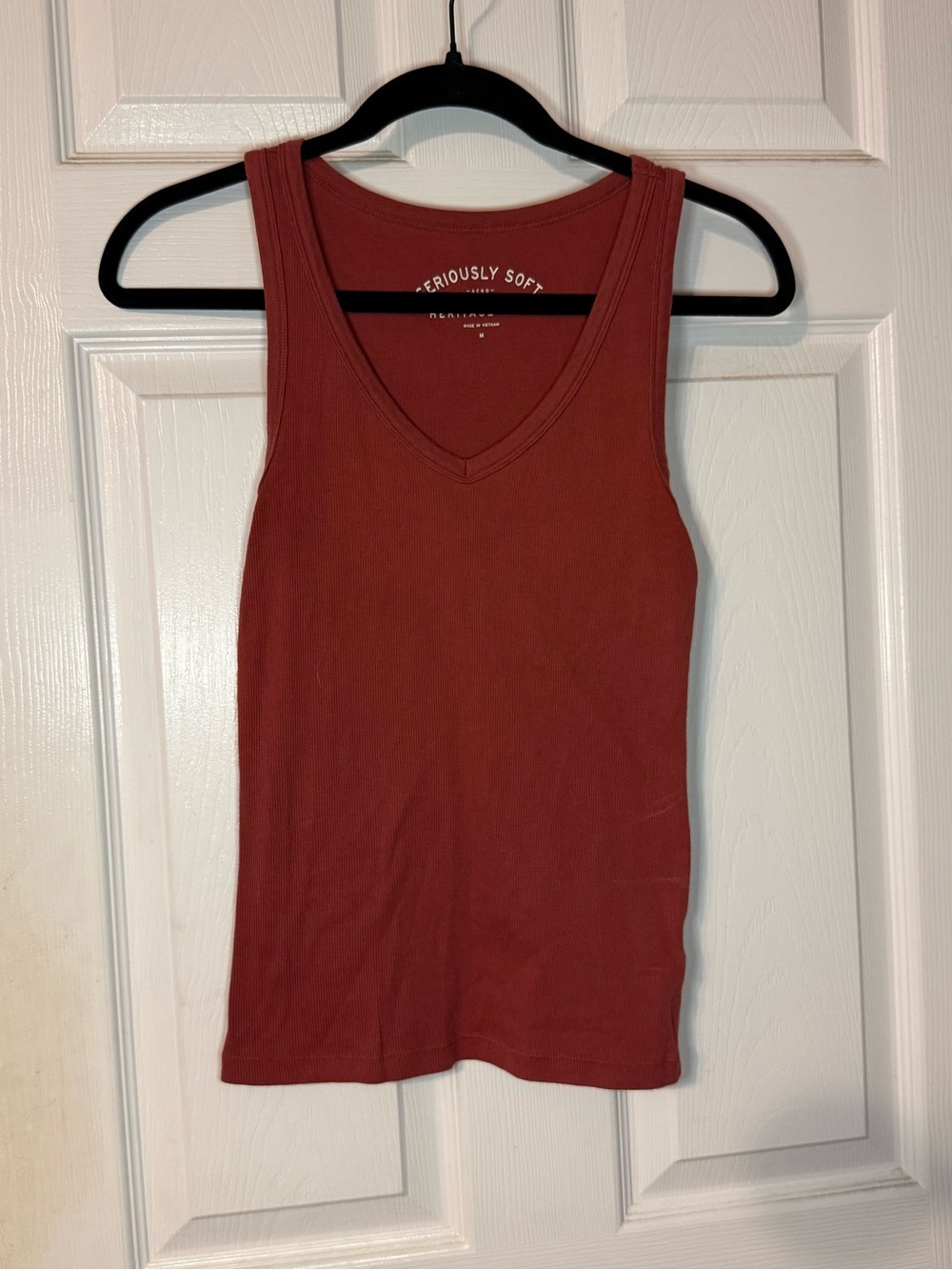 Aeropostale Women's V-Neck Tank Top in Red - Medium